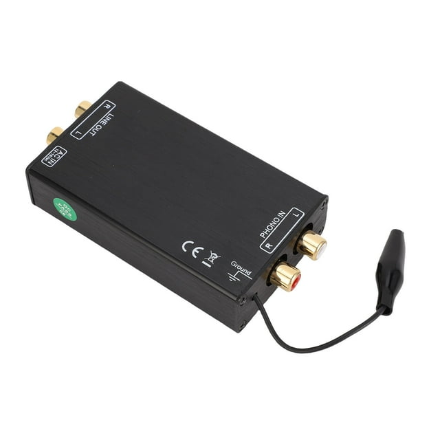 Phono Preamp, MM Turntable Mini Stereo Audio Phonograph Record Player, Low Noise AV Power Amplifier with 2 Input Output