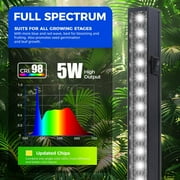 Barrina 4-Pack T5 Magnetic Grow Lights 5000K Full Spectrum Grow Lamps 1FT LED Plant Light Black Cover LED Grow Light Strips 3 Mounting Modes Plug and Play