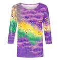 thumbnail image 3 of Otvok Ladies Blouses Shirts,Women'S Fashion Tees Casual Crewneck 3/4 Sleeve Loose T-Shirt, 3 of 6