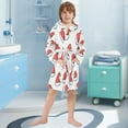 thumbnail image 5 of FORMRS Niños Bathrobe Unisex Hooded Robe Soft Plush Pajamas Sleepwear, Size 4-6T, Santa Hats Pattern, 5 of 7