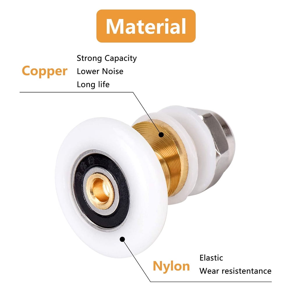 25mm Single Top/Bottom Shower Door Rollers Shower Cabin Accessories Glass Door Pulley Wheel For Shower Room