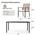 thumbnail image 6 of LAUSAINT HOME Patio Dining Set, 7-Piece Outdoor Wicker Furniture with Rectangular Table and 6 Chairs, Brown, 6 of 7