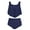 Dark Blue, variant on LEBONYARD Plus Size Tankini Bathing Suit for Women,Women's Ruffled Swimsuit Set Dark Blue S