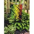 thumbnail image 2 of SIDONKU Colorful Rasta Abstract Scratched Reggae Colors Green Yellow Red Jamaica Aged Garden Flag Decorative Flag House Banner 12x18 inch, 2 of 2