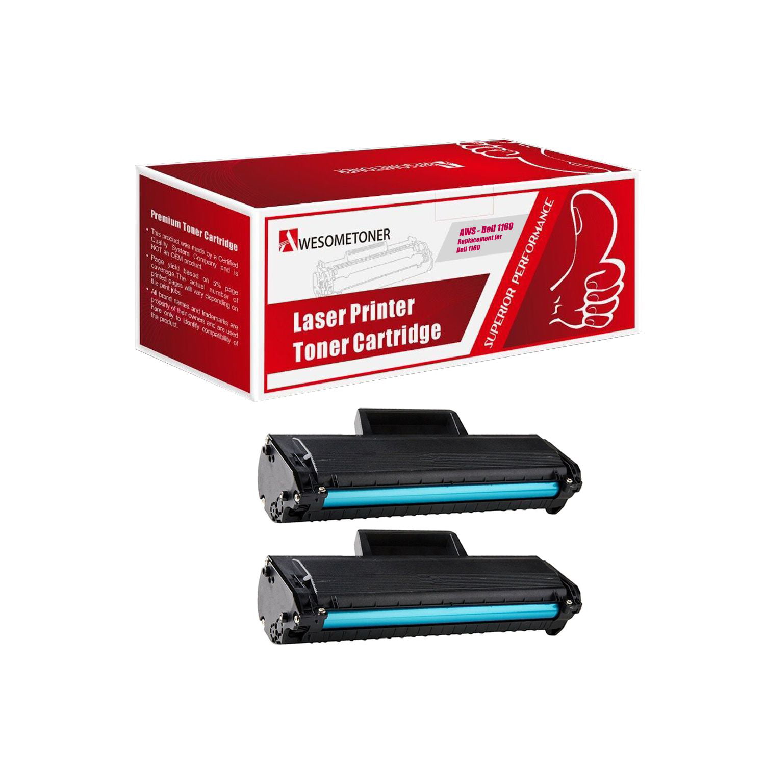Awesometoner Compatible Toner Cartridge Replacement for Dell  1160（331-7335）for Dell B1160, B1160W (Black, 2-Pack) | Walmart Canada
