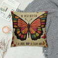 thumbnail image 2 of JEUXUS Inspirational Quotes Throw Pillow Cover, Sofa Home Bed Decor Butterfly Wildflower Study Couch Case,  Pillowcase Gift for School Counseling Office Bedroom Living Room Reading Room, 2 of 5