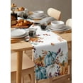 thumbnail image 3 of Table Runners 48 Inches Long Dress Scarves, Orange Blue Grey Fall Farmhouse Kitchen/Dining Table Runner, Short Coffee Tablerunners, Thanksgiving Pumpkins Botanical 13x48 Inch, 3 of 7