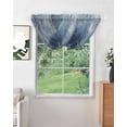 thumbnail image 2 of Waterfall Valances for Windows, Blue Kitchen Sheer Valance Curtains, Retro Oil Painting Modern Abstract Art Aesthetics Rod Pocket Elegant Swag Valances for Living Room Bedroom, 47.2"x38.5", 3 Panel, 2 of 8