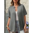 thumbnail image 3 of Women Oversized Cardigan Sweaters Short Sleeve Button Down Casual Lightweight Loose Knit Cardigans, 3 of 4