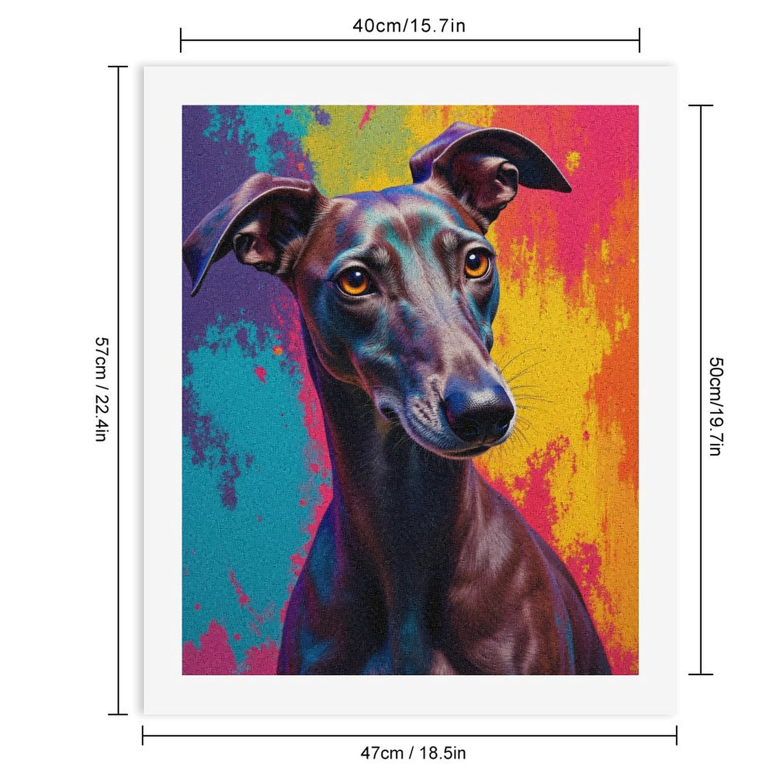 Paint By Numbers Kit for Adults Beginner - Colorful Dog Portrait Art DIY Canvas Painting Kits for Adults, Frameless Paint By Number for Adults for Home Wall Decor 16x20 Inch