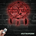 thumbnail image 2 of Craftnamesign Custom Shaman Drum Metal Wall Art LED Light, Custom Shamanic Drum Player Name Sign, 2 of 5