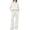 White, variant on Rexolia Women’s Velour 2-Piece Tracksuit Set Half Zip Hoodie with Thumb Holes and Pants Black L