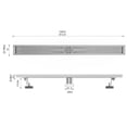 thumbnail image 7 of Linear Shower Drain, 304 Stainless Steel Rectangle Shower Floor Drain with Leveling Feet, Hair Strainer, 7 of 7