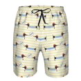 thumbnail image 4 of Wukai Dachshund Dog Puppy Print Beach Trunks with Compression Liner Swimsuit Quick Dry Beach Sports Shorts with Pocket-Large, 4 of 8
