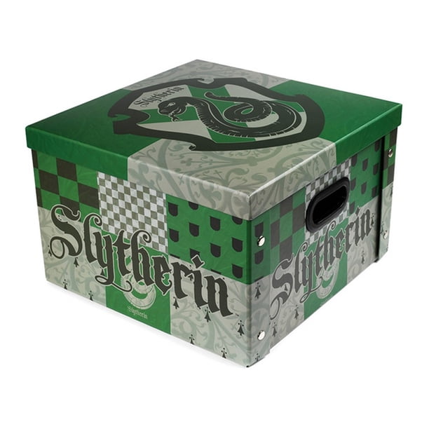 Harry Potter - Caja de Almacenamiento Diseño Slytherin (Verde, Gris Claro)