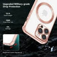 thumbnail image 3 of Magnetic Case for iPhone 14 Pro Max [Compatible with Magsafe] [Military Grade Drop Protection] Clear Slim Plated Case Shockproof Anti-Yellowing Phone Case 6.7"- Pink, 3 of 12