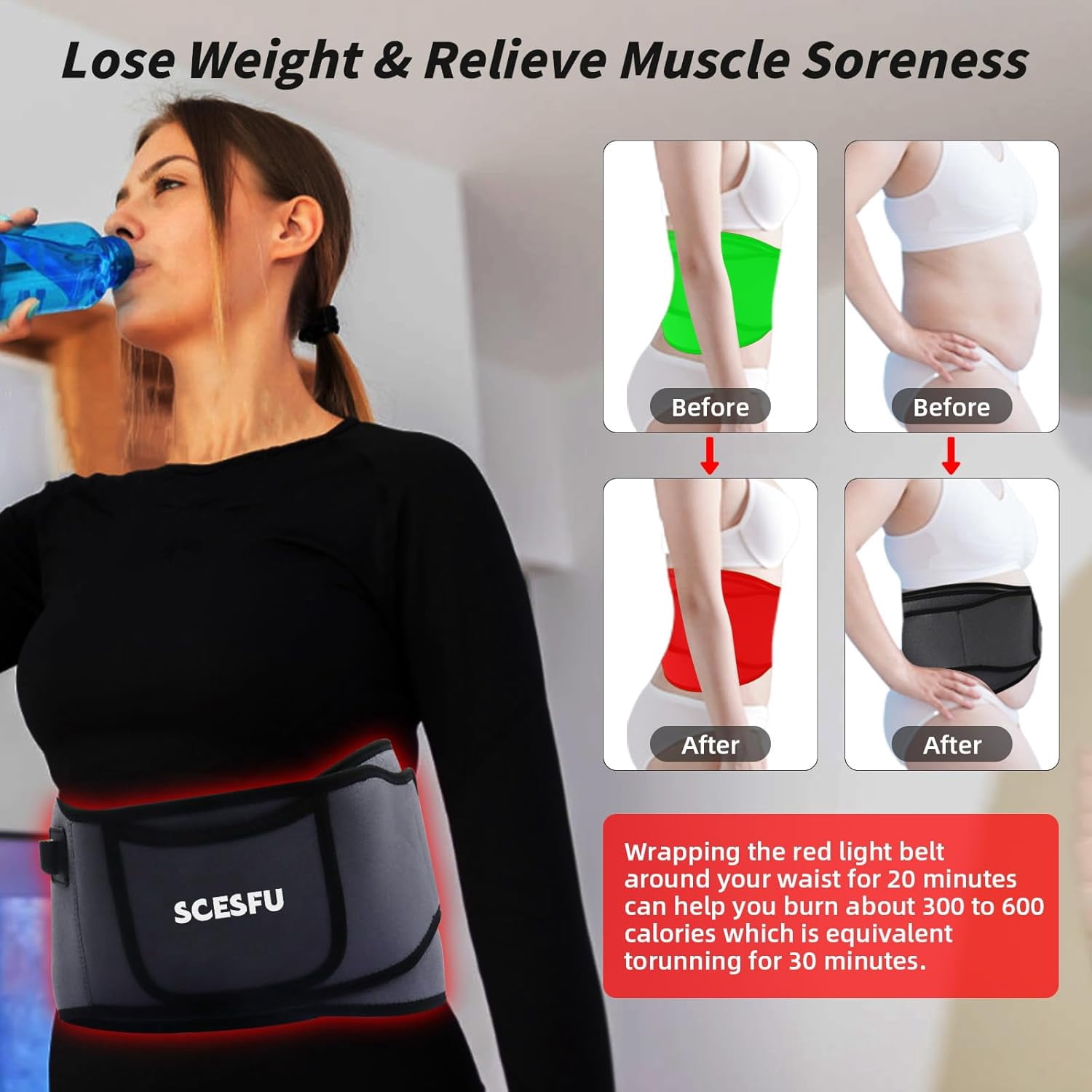 Red Light Therapy for Body,Red Light Therapy Belt 660nm 850nm,Upgraded 3 in 1 Led Beads,Red Light Belt Relieve Muscle 、Back Fatigue Red-Light-Belt Wrap Timer Remote Control