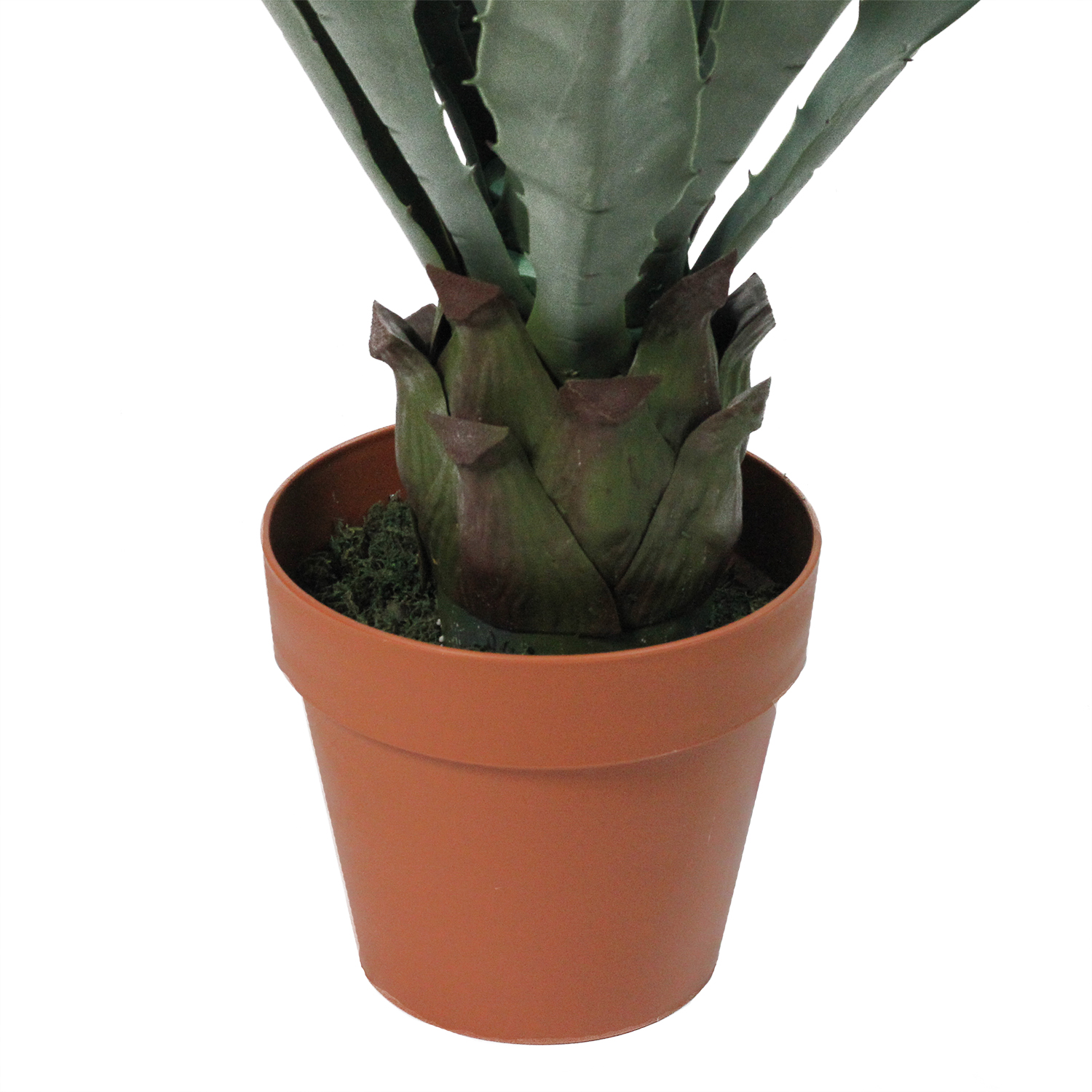 30" Green and Brown Potted Artificial Agave Succulent Plant