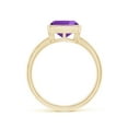 thumbnail image 2 of ANGARA Natural Bezel-Set Solitaire Cushion 2.2 ct Amethyst Ring in 14K Yellow Gold for Women (Size-8mm) | February Birthstone, Birthday, Anniversary, Jewelry Gift for Women | Natural Amethyst Ring, 2 of 10