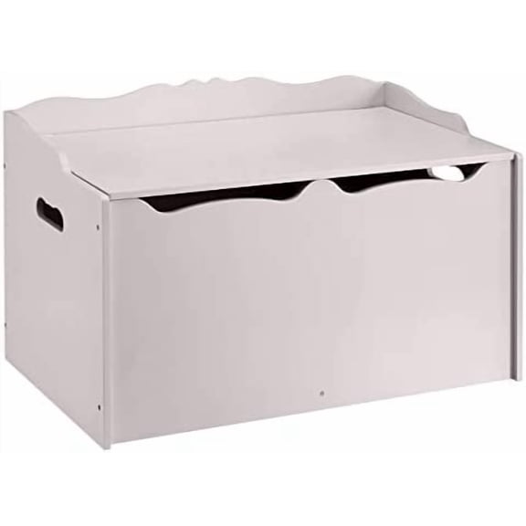 Kids Toy Box, Wooden Organizer Storage Chest, Gray, 30" x 18" x 19"