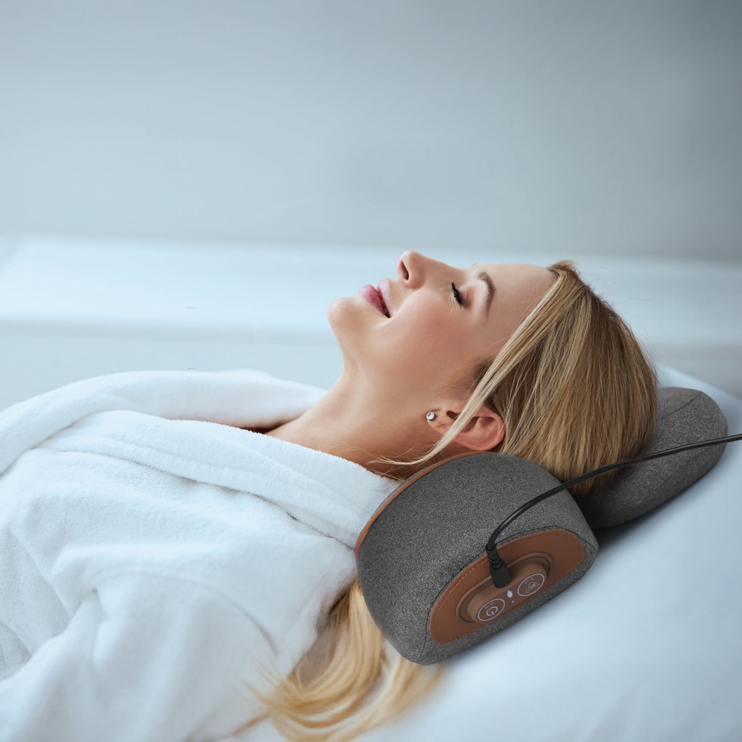 3-in-1 Neck Massager Pillow with Vibration, Airbag & Heating, Ergonomic Cervical Support for Pain Relief, Portable