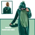thumbnail image 2 of JUOLOET Unisex Adult Onesie Pajamas Dinosaur Animal One Piece Snug Fit Sleepwear Homewear（New Green Dinosaur,X-Large）, 2 of 6