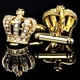 thumbnail image 3 of Gemelos de Flor Rosa Gemelos de Metal de Latón a para Hombres Elegante de Joyería Oro Salvador Vintage Crown CuffLinks, 3 of 10