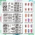thumbnail image 3 of Juego de 3 sellos para uñas góticos con 58 diseños de flores de terror. Placas de acero inoxidable para estampar uñas y crear diseños artísticos., 3 of 7