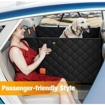 Convertible Back Seat Extender for Dogs, Dog Car Seat Cover Hard Bottom Holds 400 lbs, Waterproof Dog Hammock Backseat Protector with Mesh Window for Cars, Trucks and SUVs
