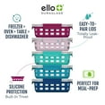 thumbnail image 5 of Ello Duraglass Meal Prep Set, 10 Piece 3.4 Cup Silicone and Glass Food Storage Containers, 5 of 11