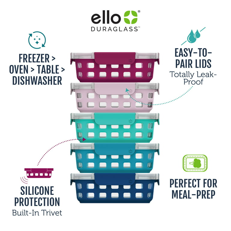 Ello Duraglass™ Multi Pack Meal Prep Containers, Set of 5