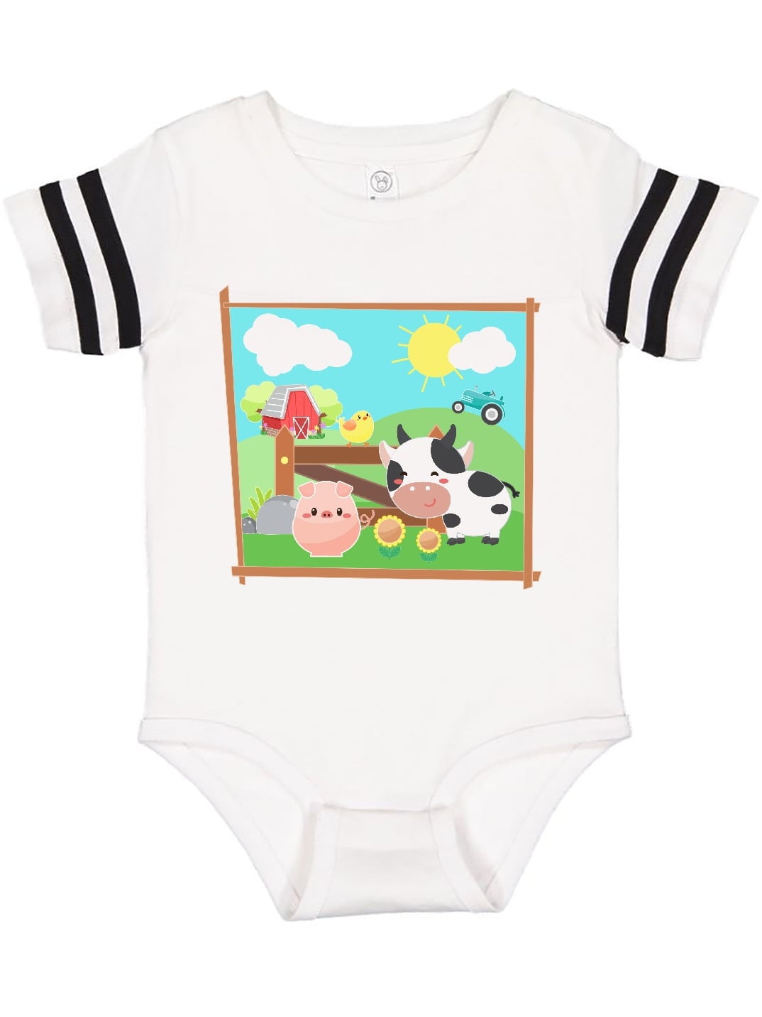 Farm Animal Love Cows Baby Boy Girl Short Sleeve Bodysuit Kid Pajamas 0-24 Months 