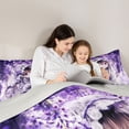 thumbnail image 4 of Erosebridal Kawaii Anime Girl Queen Comforter Set,Rustic Purple Lavender Flowers Bedding Comforter Set For Kids, Reversible 3-Piece, 4 of 7