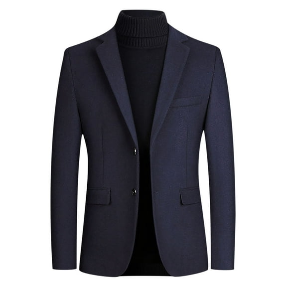 Lolmot Mens Casual Single-breasted Fashion Suit Business Casual Suit Wool Coat