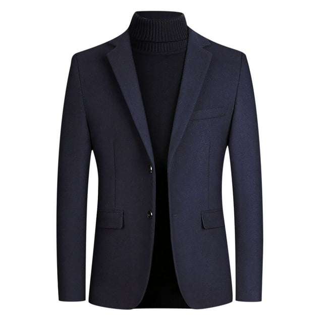 Dvkptbk Mens Two Button Lapel Blazer Jacket Lightweight Slim Suit Blazer Jacket Casual Suit Jacket