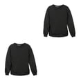 thumbnail image 4 of relayinert Haut de Survêtement en Molleton Uni pour Hommes, Col Rond, Chaud et Élégant, Noir m 2ensemble, 4 of 6
