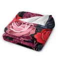 thumbnail image 6 of Red Rose Heart Throw Blanket, Fluffy Soft Cozy Blanket Flannel Plush Microfiber Couch Throw, 50"x40", 6 of 8