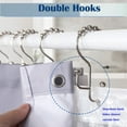 thumbnail image 4 of Shower Curtain Hooks Rings, Rustproof Premium Stainless Steel Glide Shower Hook, 12pk Stepped Double Hook for Bathroom Shower Rods Curtains, Polished Nickel Finish, 4 of 5
