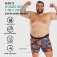 thumbnail image 3 of 3 PACK Big and Tall Mens Boxer Briefs Scrawl Print Plus Size Underwear With Fly Comfy Breathable Boxers, 3 of 5