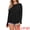 Black, variant on DARING DIVA Women's Waffle Knit Top Long Sleeve Babydoll Peplum Blouses XS Burgundy