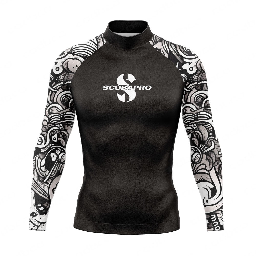 New Mens Rash Guards Long Sleeve Surf Shirt Surfing Diving