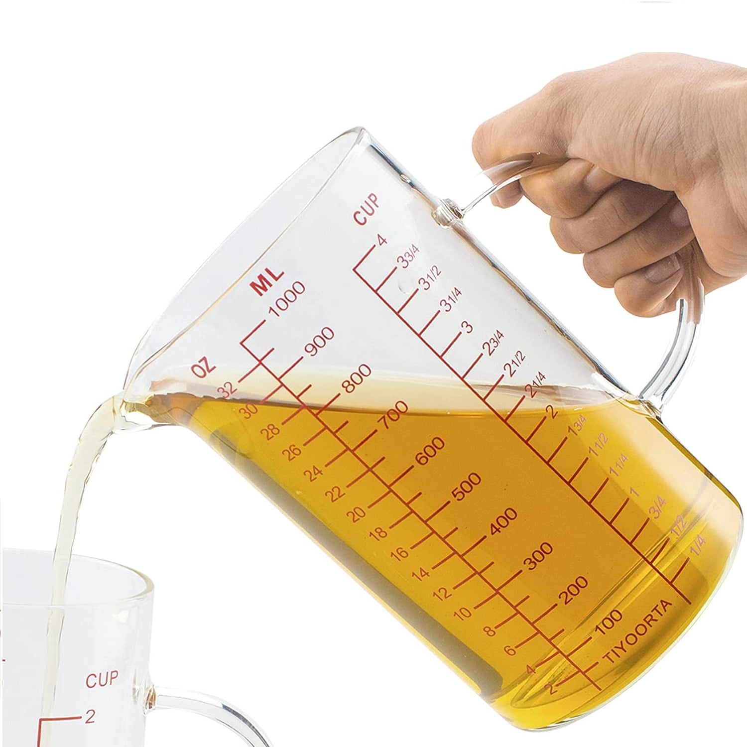 i Kito Large Glass Measuring Cup with Handle, 1000ML Measuring Beaker