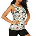 thumbnail image 2 of Vsdgher Dinosaur Print Tank Top Sports Vest Bra for Women Sports ,Performance Stretchy Quick Dry Sports Workout Running Top Vest with Removable Pads, 2 of 8