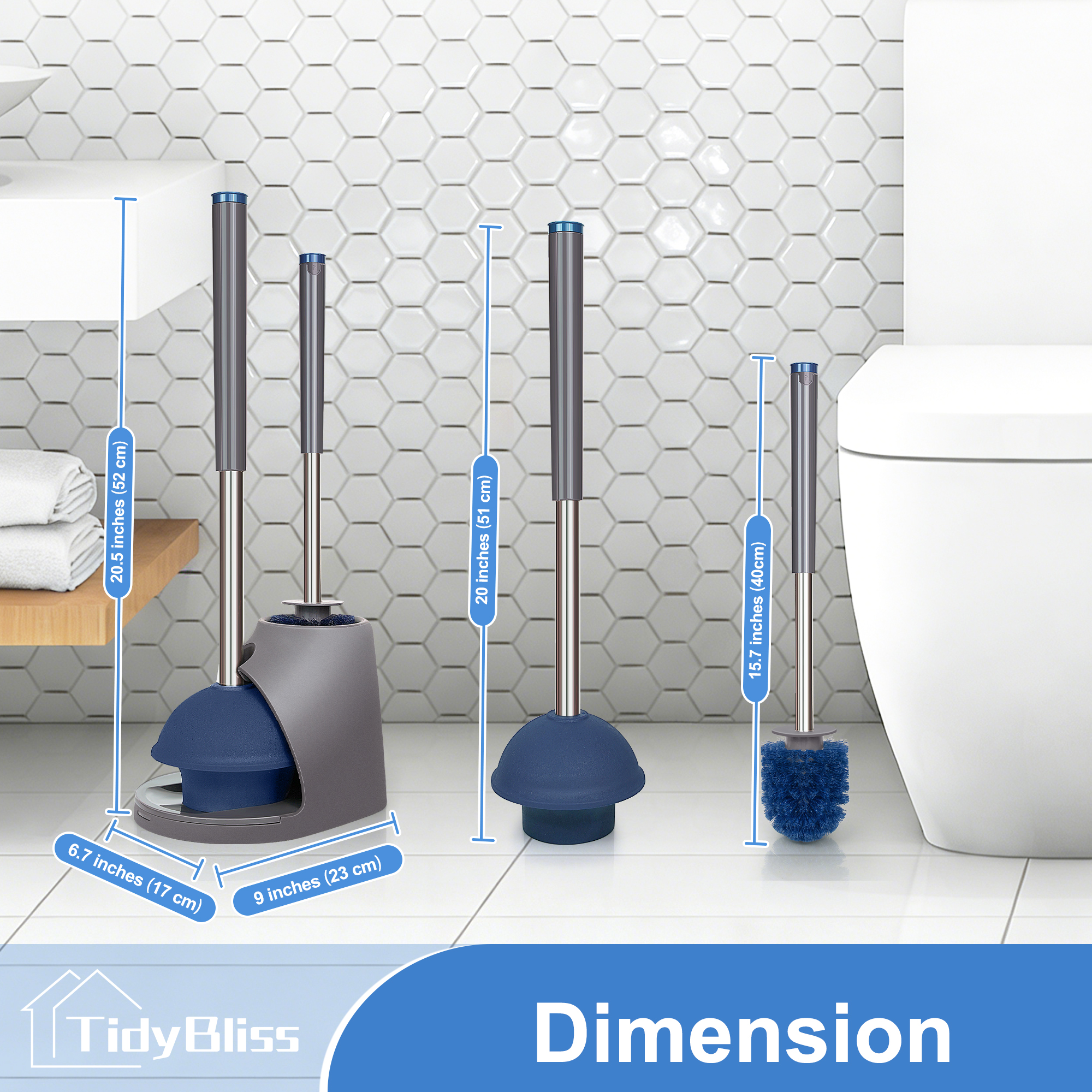 TidyBliss Toilet Brush and Plunger Set with Tweezers photo 4