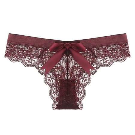 Xiaoxatg Sexy Panties for Women Lace Low Rise Sexy Transparent Panties With Bowknot Design For Women plus Size Panties Variety Pack