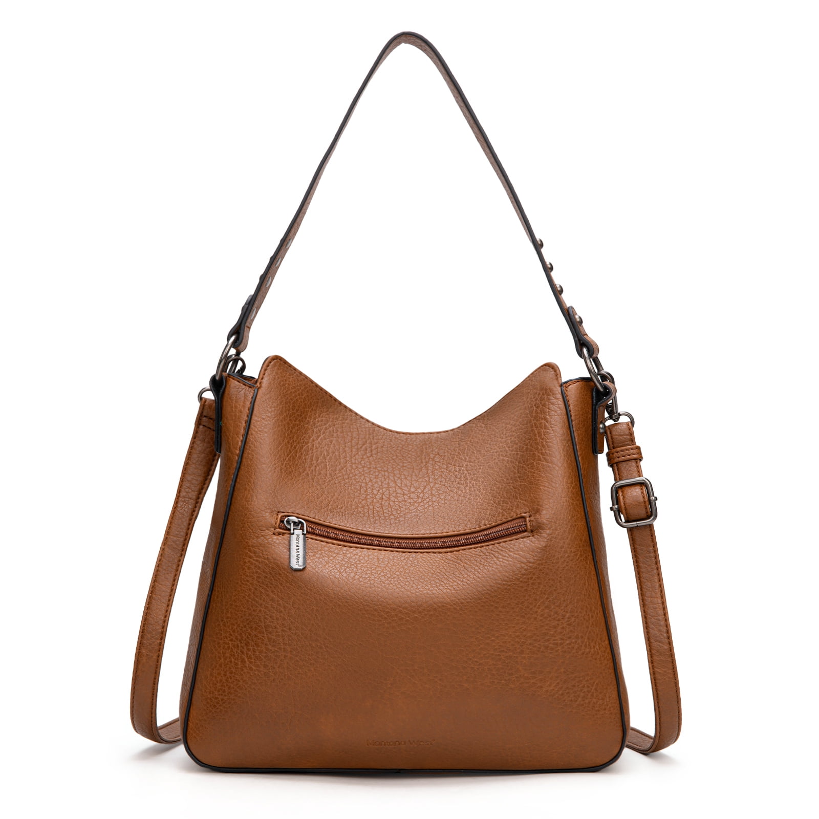 Montana West Purse and Wallet 2Pcs Set Hobo Crossbody Bag for Women Shoulder Handbags with Adjustable Strap, Brown