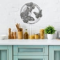 thumbnail image 3 of Key West 3 Dancing Butterflies, Dynamic Roundel, Bas Relief, Wall Sculpture, Metal Art, Tropical Rustic, Antique Shabby Finish, 22 Inch Diameter, 3 of 5
