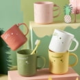 thumbnail image 5 of Plastic Water Cup Cartoon Brushing Cup Cute Cartoon Wash Cup Household Mouthwash Cup Water Cup, Pineapple Orange, 5 of 6