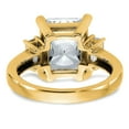 thumbnail image 6 of 14K Yellow Gold Ring Band Moissanite Octagon Emerald White Baguette, Size 9, 6 of 7