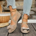 thumbnail image 2 of Rokment Women's Bow Wedge Strappy Ballet Flat for Ladies 2026 Spring Fall Suede Fashion Casual Pointed Toe Low Heel Slip on Dress Shoes C Size 9.5, 2 of 7